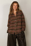 R13 - Blouse - Drop Neck Shirt - Rust Brown Plaid