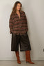 R13 - Blouse - Drop Neck Shirt - Rust Brown Plaid