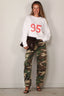 Nili Lotan - Sweater - 95 Gladys Sweatshirt - Ecru/ Red Print