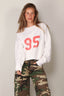 Nili Lotan - Sweater - 95 Gladys Sweatshirt - Ecru/ Red Print