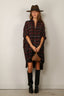 R13 - Jurk - Plaid Oversized Boxy Shirtdress - Black Red Plaid