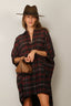 R13 - Jurk - Plaid Oversized Boxy Shirtdress - Black Red Plaid
