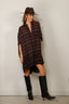 R13 - Jurk - Plaid Oversized Boxy Shirtdress - Black Red Plaid