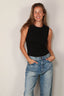 RÓHE - Top - Dense Rib Tank Top - Black