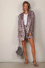 R13 - Blazer - Elongated Ragged Blazer With Piping - Purple Floral