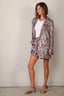 R13 - Blazer - Elongated Ragged Blazer With Piping - Purple Floral