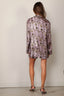 R13 - Blazer - Elongated Ragged Blazer With Piping - Purple Floral