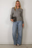 Rotate - Top - Wool Longsleeve Polo - Frost Gray