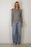 Rotate - Top - Wool Longsleeve Polo - Frost Gray