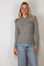 Rotate - Top - Wool Longsleeve Polo - Frost Gray