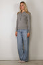 Rotate - Top - Wool Longsleeve Polo - Frost Gray