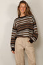 &Daughter - Trui - Lorne Oversized Fairisle Crewneck - Dark Brown / Brown Sugar Multi