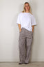 Ganni - Broek - Check Cotton Cargo Pants - Chicory Coffee