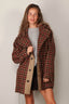 R13 - Jacket - Oversized Hooded Jacket - Khaki Red Check