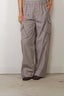 Ganni - Broek - Check Cotton Cargo Pants - Chicory Coffee