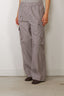 Ganni - Broek - Check Cotton Cargo Pants - Chicory Coffee