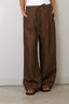RÓHE - Broek - Relaxed Drawstring Trousers - Brown Melange