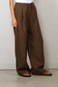 RÓHE - Broek - Relaxed Drawstring Trousers - Brown Melange