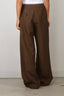 RÓHE - Broek - Relaxed Drawstring Trousers - Brown Melange