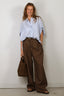 RÓHE - Broek - Relaxed Drawstring Trousers - Brown Melange