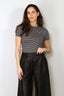 Nili Lotan - Lana - Crewneck - Tee - Black Ivory Stripe