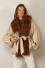Rotate - Jas - Faux Fur Collar Jacket - Cement