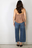 Forte_Forte - Top - Shiny Stretch Silk Satin Cropped Top - Noce