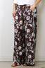 Forte_Forte - Broek - 'Peonia My Love' Fluid Jacquard Elasticated Pants - Chocolat