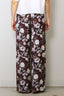 Forte_Forte - Broek - 'Peonia My Love' Fluid Jacquard Elasticated Pants - Chocolat