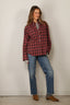 RÓHE - Blouse - Oxford Button Down Check Shirt - Navy / Red Check