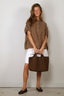 SoSue - Blouse - Cowboy Button Linen - Soft Brown