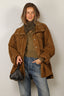 RÓHE - Jacket - Sculptural Suede Jacket - Sage