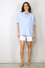 Denimist - Blouse - Emma Cuffed Shirt - Light Blue Mini Stripe