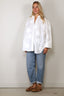 Rotate - Blouse - Flower Oversized Shirt - Bright White