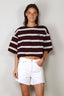 BYLOTTE Studios - T-Shirt - Olsen Tee - Bordeaux / White / Navy