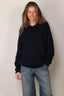 Tibi - Sweater - Cardigan Stitch V-Neck  Easy Pullover - Dark Navy
