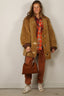 R13 - Vest - Oversized Raw Edge Woven Cardigan - Khaki Red Check