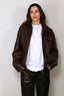Tibi - Jacket - Leather Moto Bomber - Brown