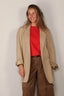 Denimist - Blazer - Deconstructed Blazer With Belt - Khaki