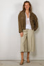 Forte_Forte - Broek - Viscose Hopsack Cropped Pants - Fieno