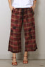 R13 - Broek - Cropped Wide Leg Utility Pant - Purple Plaid