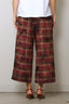 R13 - Broek - Cropped Wide Leg Utility Pant - Purple Plaid