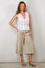 Forte_Forte - Broek - Viscose Hopsack Cropped Pants - Fieno