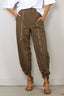 Tibi - Broek - Nylon Zipper Trouser - Dark Taupe