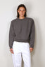 RÓHE - Sweater - Statement Shoulder Crewneck - Mid Grey Melange
