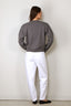 RÓHE - Sweater - Statement Shoulder Crewneck - Mid Grey Melange