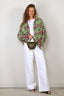 R13 - Blouse - Cropped Work Shirt - Pink Overdyed Green Plaid