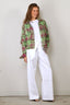 R13 - Blouse - Cropped Work Shirt - Pink Overdyed Green Plaid