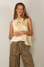 Forte_Forte - Top - Silk Satin LavalliSre Top - Ivory