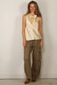 Forte_Forte - Top - Silk Satin LavalliSre Top - Ivory